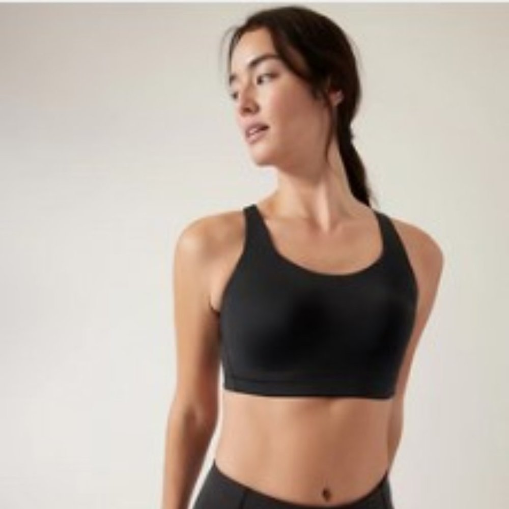 Athleta Advance Bra B-G Black Sports Bra Size 36D